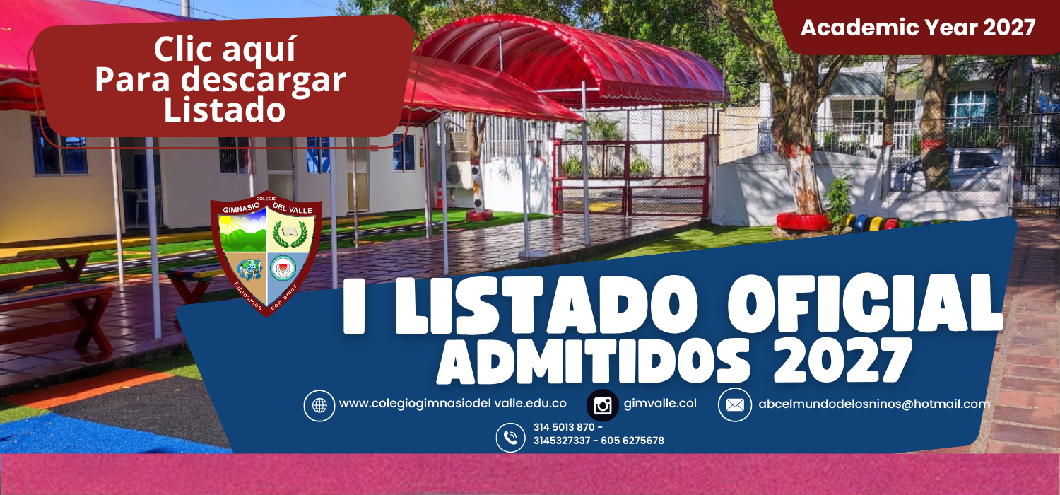 I LISTADO DE ADMITIDOS 2027